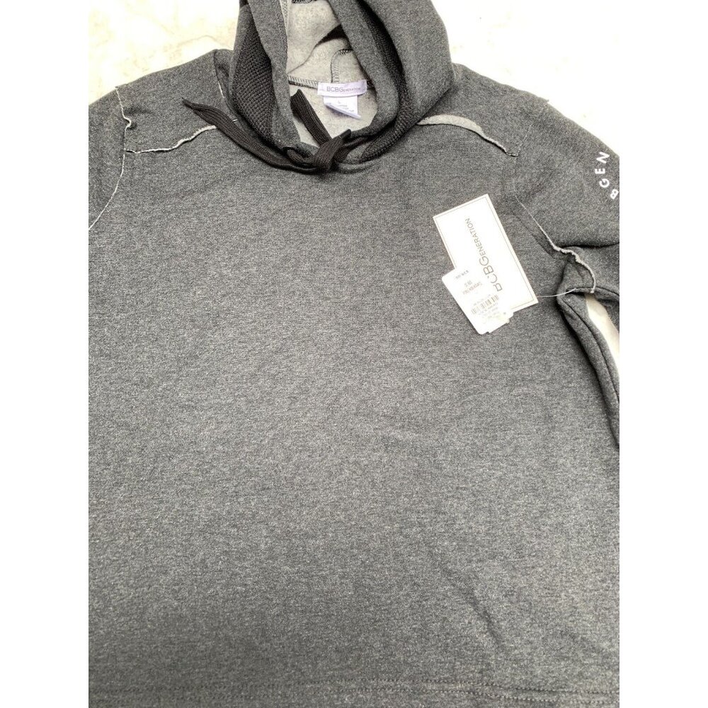 BCBGeneration Women's Black Drawstring Pullover Hoodie Sweatshirt Large New